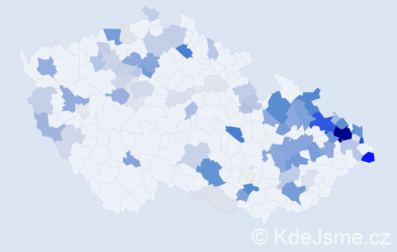 Příjmení: 'Hajduková', počet výskytů 263 v celé ČR