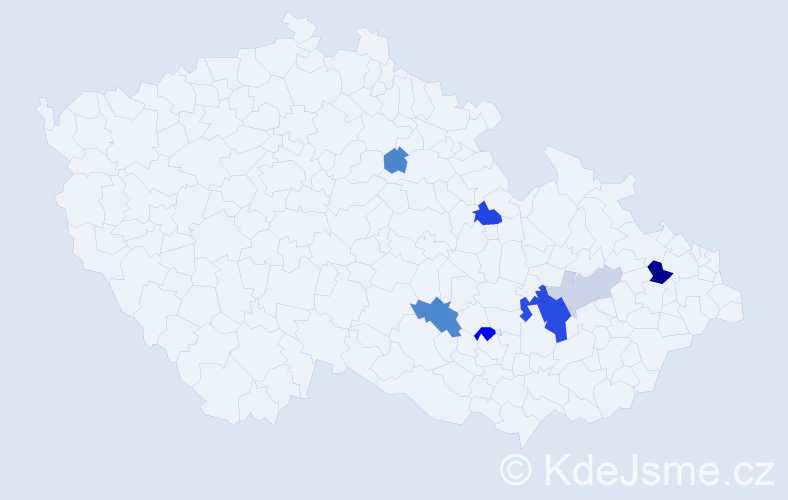 Příjmení: 'Auxtová', počet výskytů 17 v celé ČR