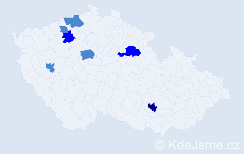 Příjmení: 'Zörnerová', počet výskytů 12 v celé ČR