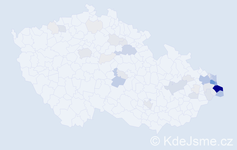Příjmení: 'Szturc', počet výskytů 216 v celé ČR