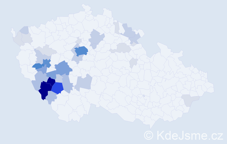 Příjmení: 'Kodýdková', počet výskytů 141 v celé ČR