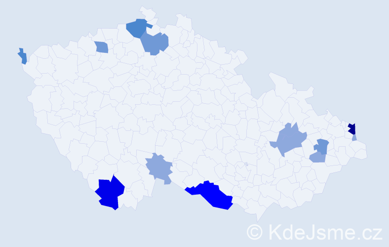 Příjmení: 'Čižmarová', počet výskytů 32 v celé ČR