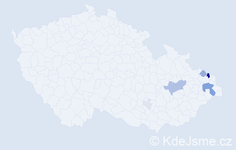 Příjmení: 'Repecká', počet výskytů 11 v celé ČR