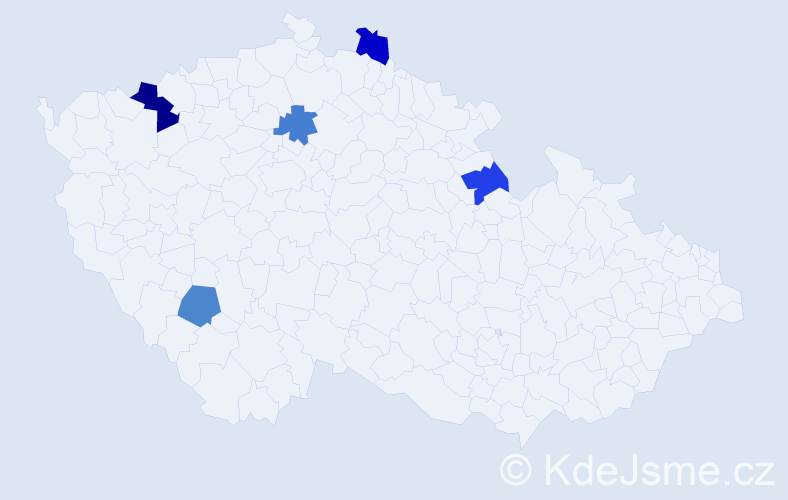 Příjmení: 'Vraniaková', počet výskytů 6 v celé ČR