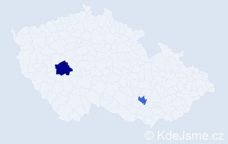 Příjmení: 'Cont', počet výskytů 3 v celé ČR