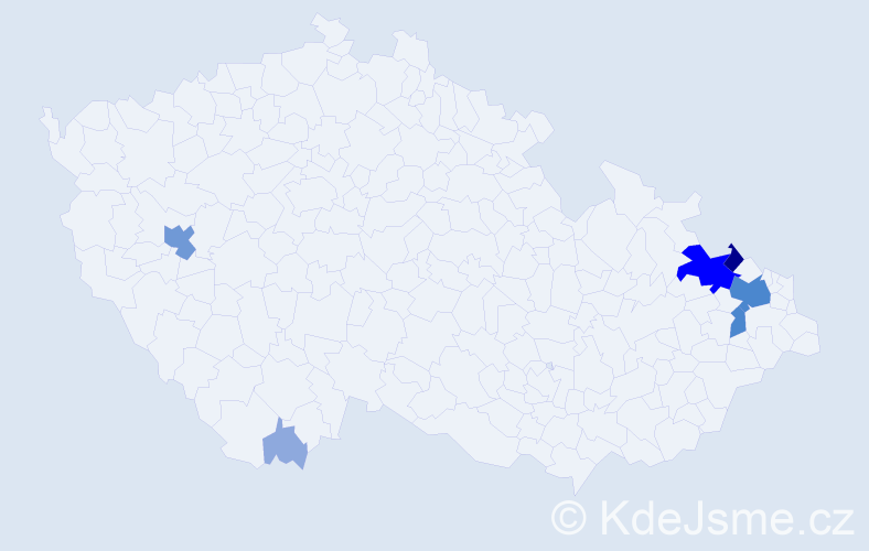 Příjmení: 'Gebek', počet výskytů 19 v celé ČR