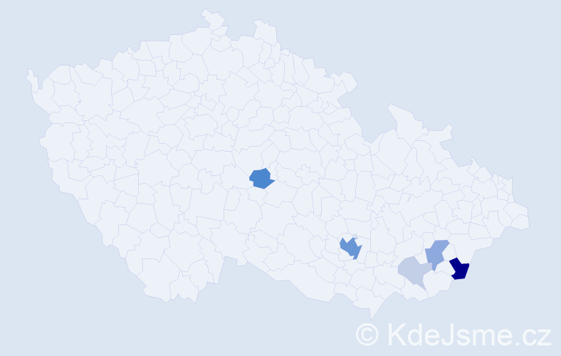 Příjmení: 'Slabíková', počet výskytů 23 v celé ČR