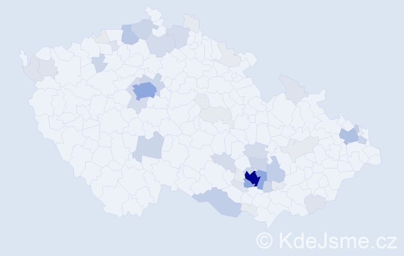 Příjmení: 'Audy', počet výskytů 172 v celé ČR