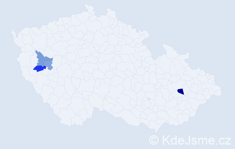 Příjmení: 'Kympergrová', počet výskytů 5 v celé ČR