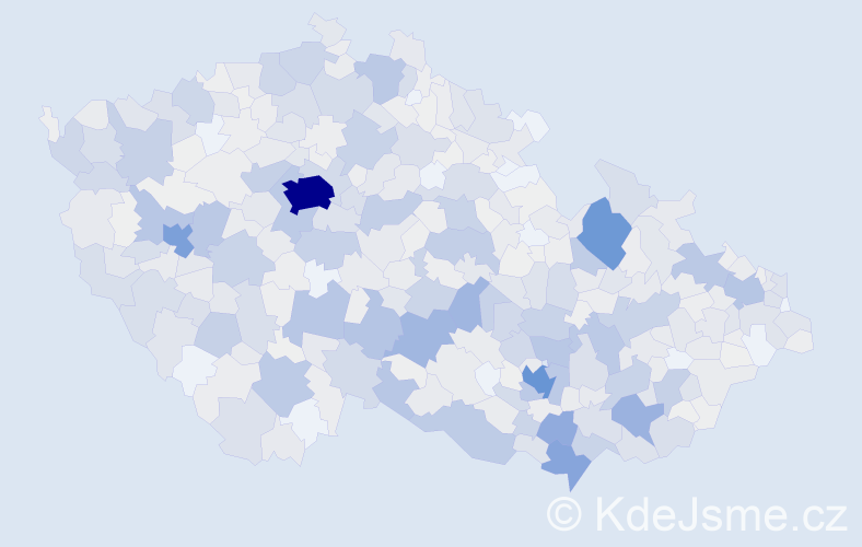Příjmení: 'Straka', počet výskytů 3709 v celé ČR
