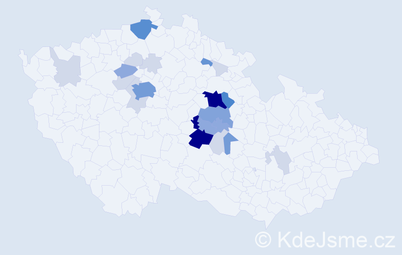 Příjmení: 'Vopršal', počet výskytů 84 v celé ČR