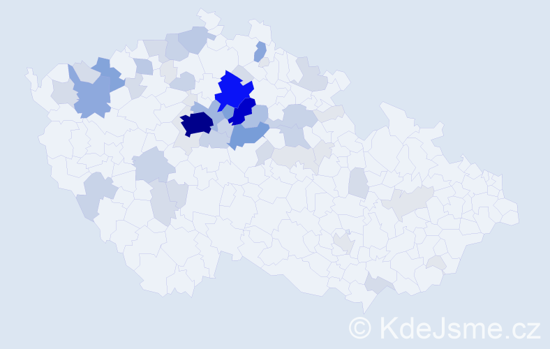 Příjmení: 'Bašus', počet výskytů 218 v celé ČR