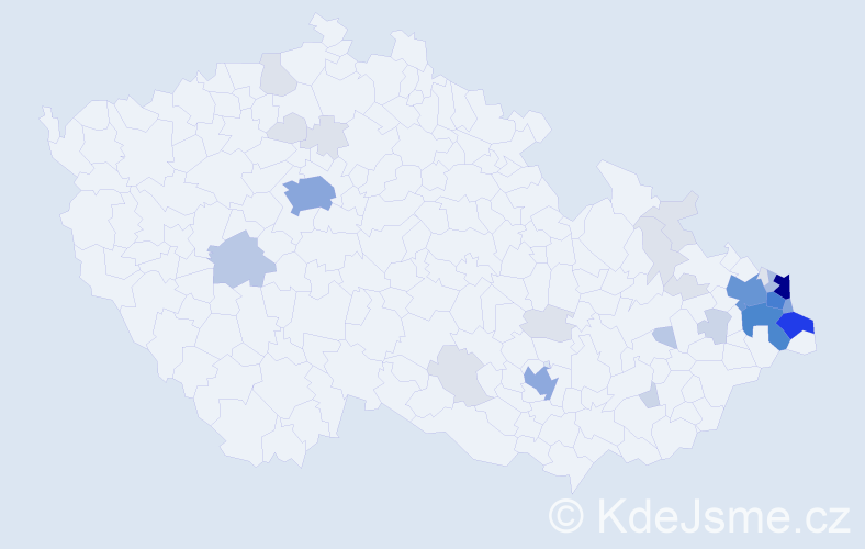 Příjmení: 'Matuszková', počet výskytů 123 v celé ČR