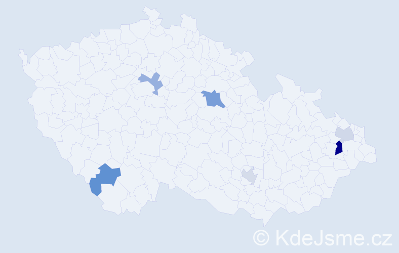 Příjmení: 'Elliott', počet výskytů 9 v celé ČR