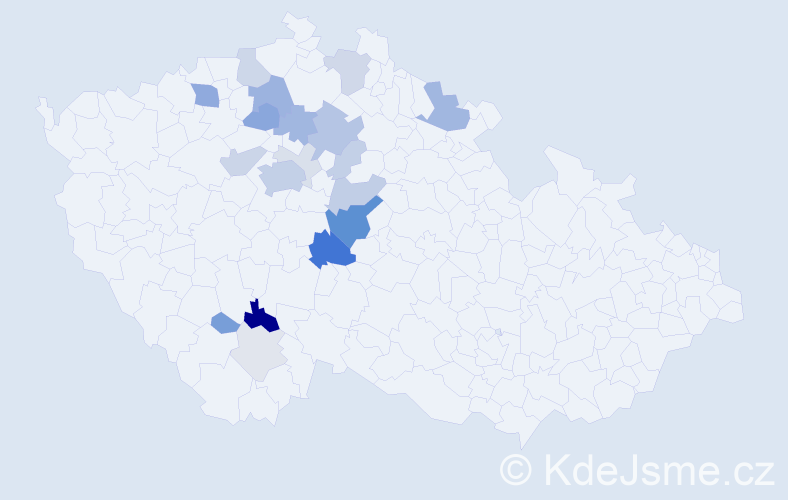 Příjmení: 'Dotlačil', počet výskytů 61 v celé ČR