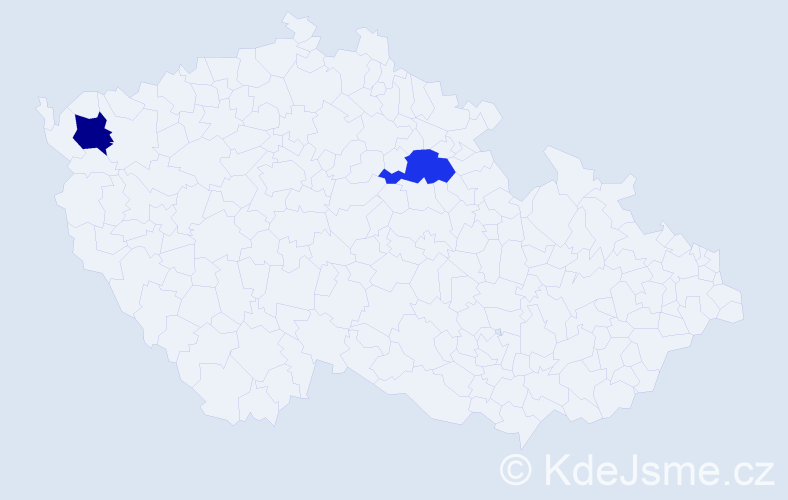 Příjmení: 'Dunasová', počet výskytů 4 v celé ČR
