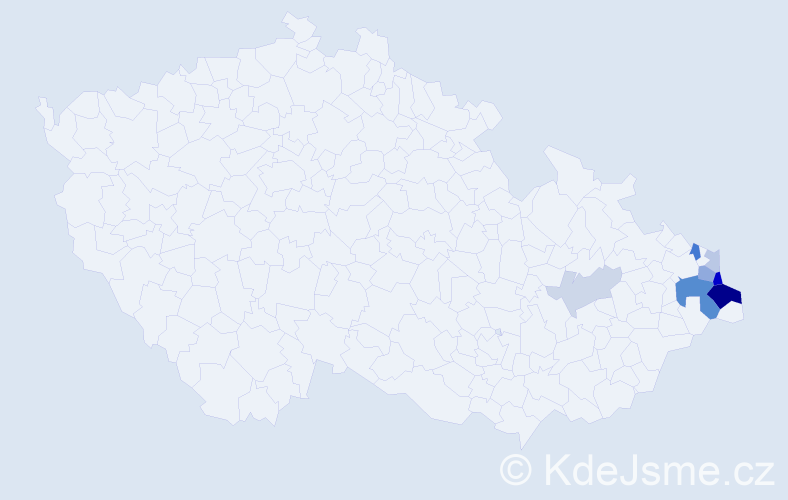 Příjmení: 'Filipiec', počet výskytů 21 v celé ČR