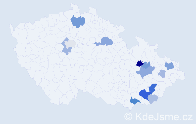 Příjmení: 'Škráčková', počet výskytů 43 v celé ČR