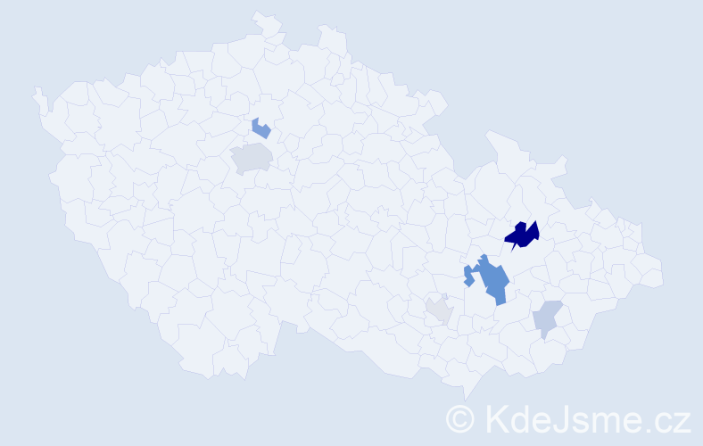 Příjmení: 'Tkachyk', počet výskytů 14 v celé ČR