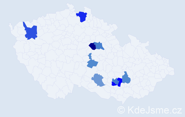 Příjmení: 'Lobová', počet výskytů 18 v celé ČR
