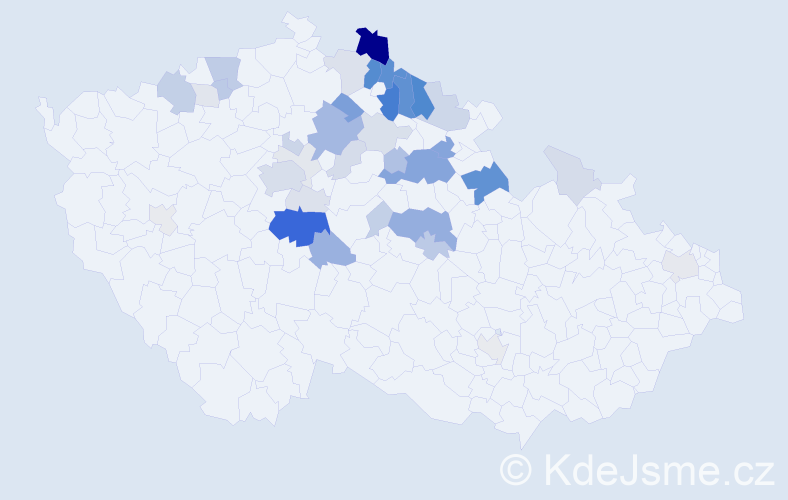 Příjmení: 'Vrkoslav', počet výskytů 133 v celé ČR