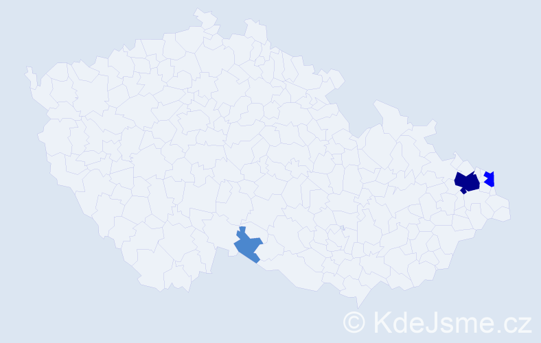 Příjmení: 'Šráček', počet výskytů 6 v celé ČR