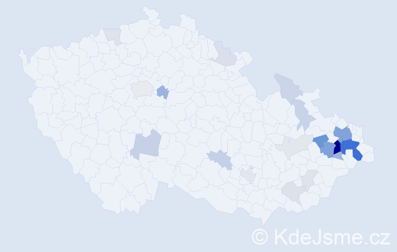 Příjmení: 'Hrnčárek', počet výskytů 68 v celé ČR
