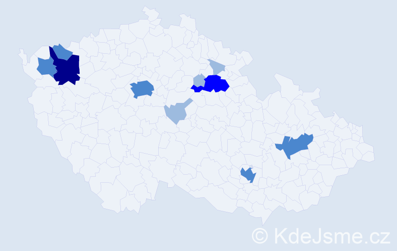 Příjmení: 'Piškaninová', počet výskytů 20 v celé ČR