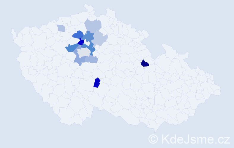 Příjmení: 'Richtrmoc', počet výskytů 29 v celé ČR