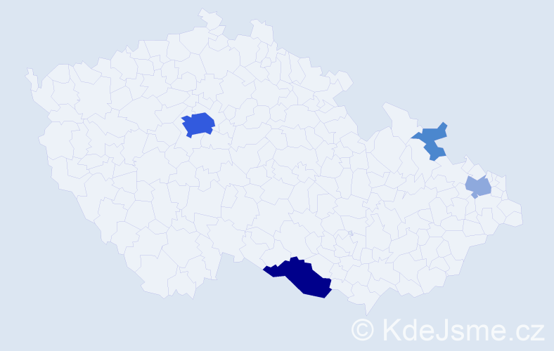 Příjmení: 'Pennová', počet výskytů 11 v celé ČR