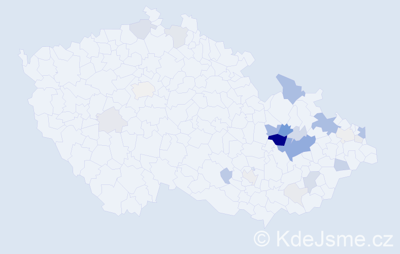Příjmení: 'Faksová', počet výskytů 75 v celé ČR