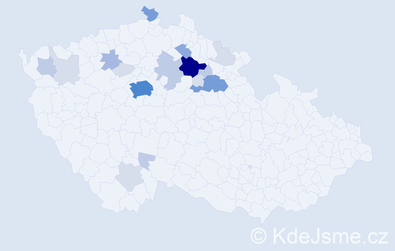 Příjmení: 'Rejha', počet výskytů 64 v celé ČR