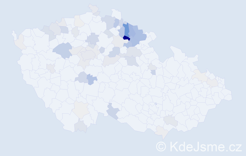 Příjmení: 'Kotyk', počet výskytů 177 v celé ČR