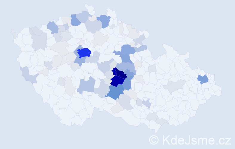 Příjmení: 'Zvolánek', počet výskytů 422 v celé ČR