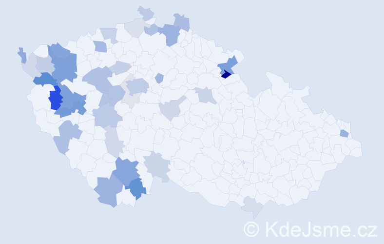 Příjmení: 'Hackerová', počet výskytů 110 v celé ČR