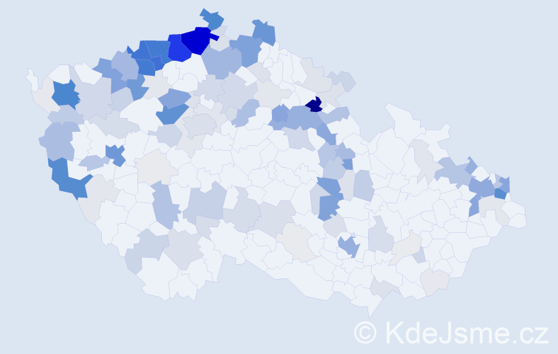 Příjmení: 'Gažiová', počet výskytů 673 v celé ČR