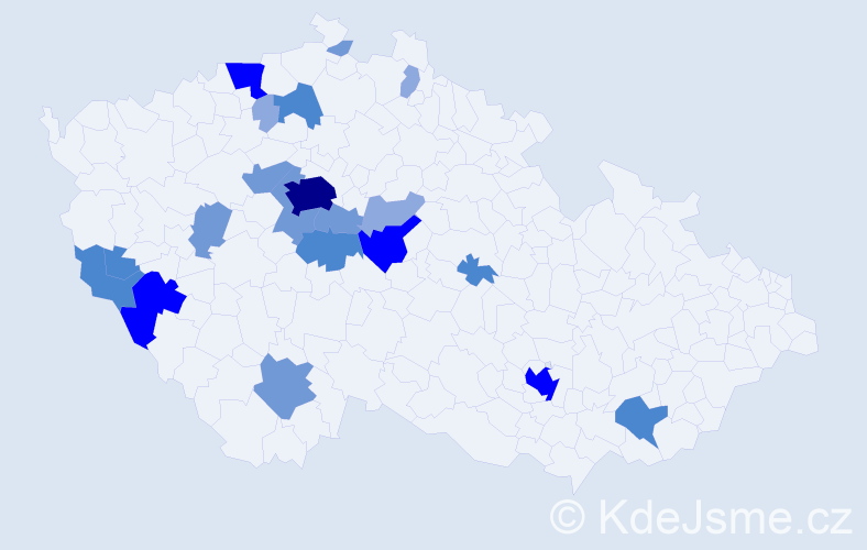 Příjmení: 'Mensová', počet výskytů 55 v celé ČR