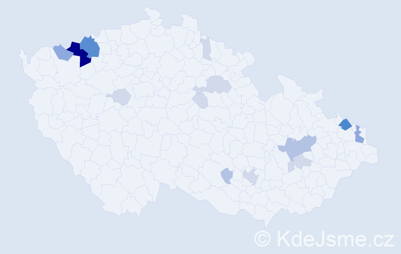 Příjmení: 'Ferčák', počet výskytů 50 v celé ČR