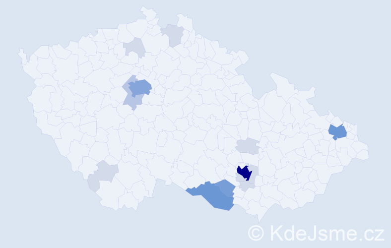 Příjmení: 'Keberle', počet výskytů 46 v celé ČR
