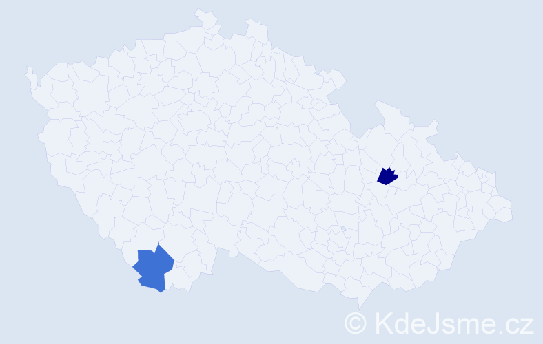 Příjmení: 'Kooijman', počet výskytů 2 v celé ČR