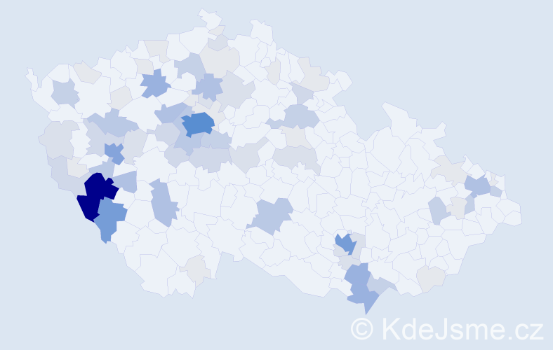 Příjmení: 'Kurcová', počet výskytů 264 v celé ČR