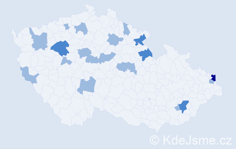 Příjmení: 'Knapik', počet výskytů 26 v celé ČR