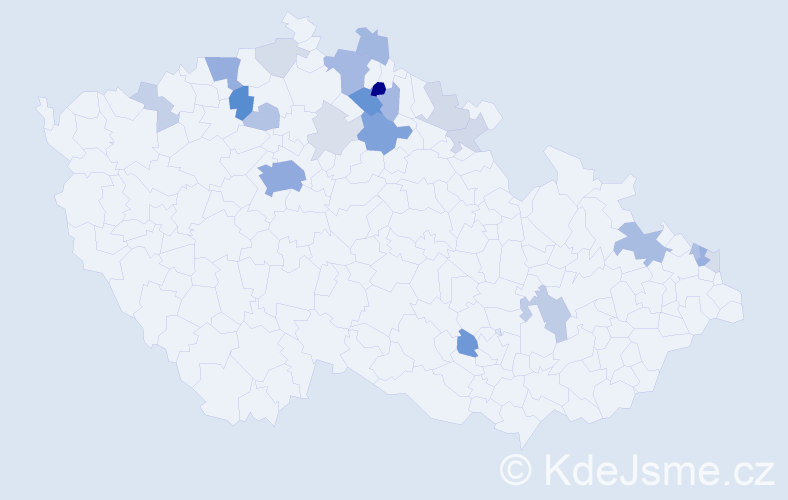 Příjmení: 'Adamičková', počet výskytů 71 v celé ČR