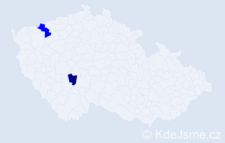 Příjmení: 'Csandová', počet výskytů 3 v celé ČR