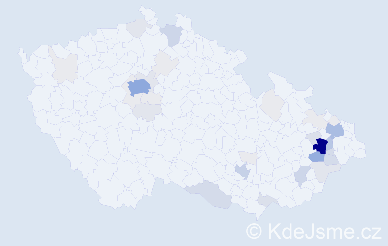 Příjmení: 'Plešek', počet výskytů 165 v celé ČR