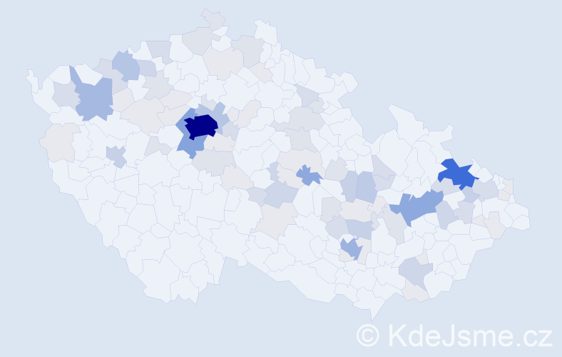 Příjmení: 'Hertlová', počet výskytů 288 v celé ČR