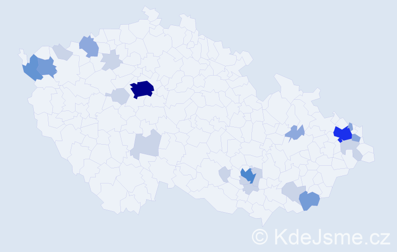 Příjmení: 'Stanová', počet výskytů 60 v celé ČR