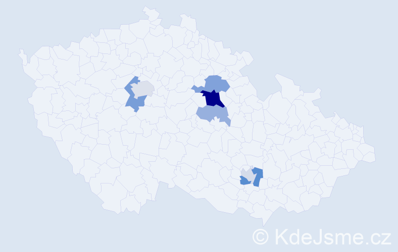 Příjmení: 'Hybská', počet výskytů 17 v celé ČR