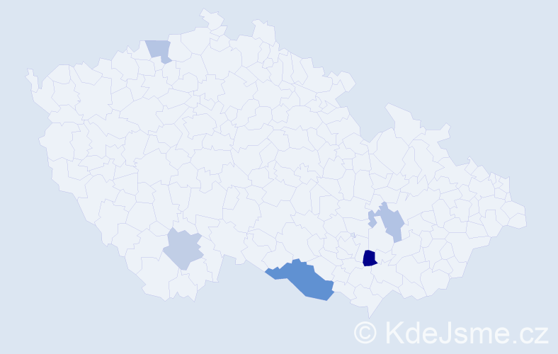 Příjmení: 'Dreher', počet výskytů 8 v celé ČR