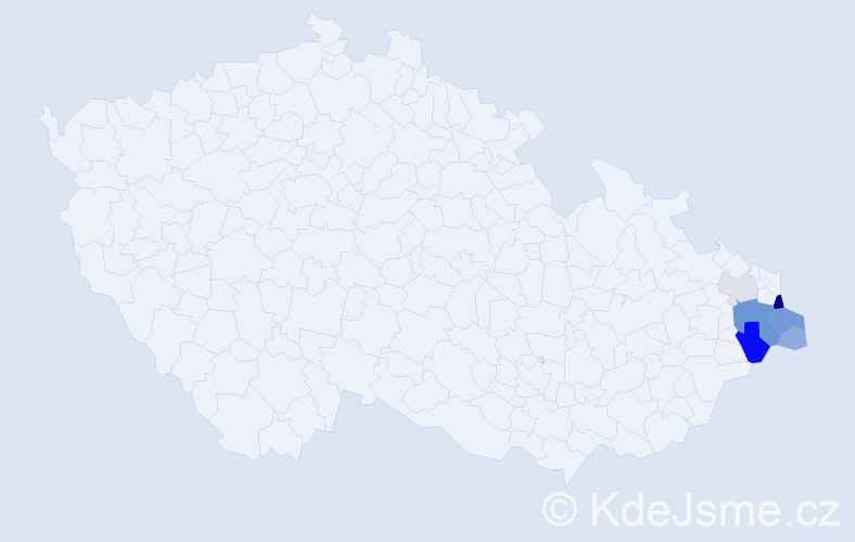 Příjmení: 'Machandrová', počet výskytů 24 v celé ČR